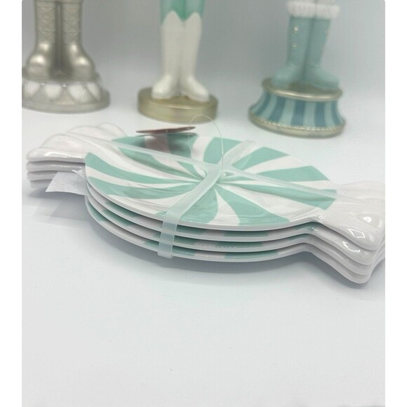 Set of 4 Peppermint Appetizer Plates - Picture 2 of 2